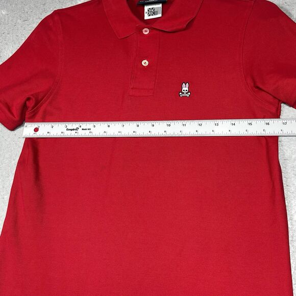 Psycho Bunny Polo Shirt Mens Size 3 Small Red Logo Embroidered Shorts Sleeve - Picture 6 of 11